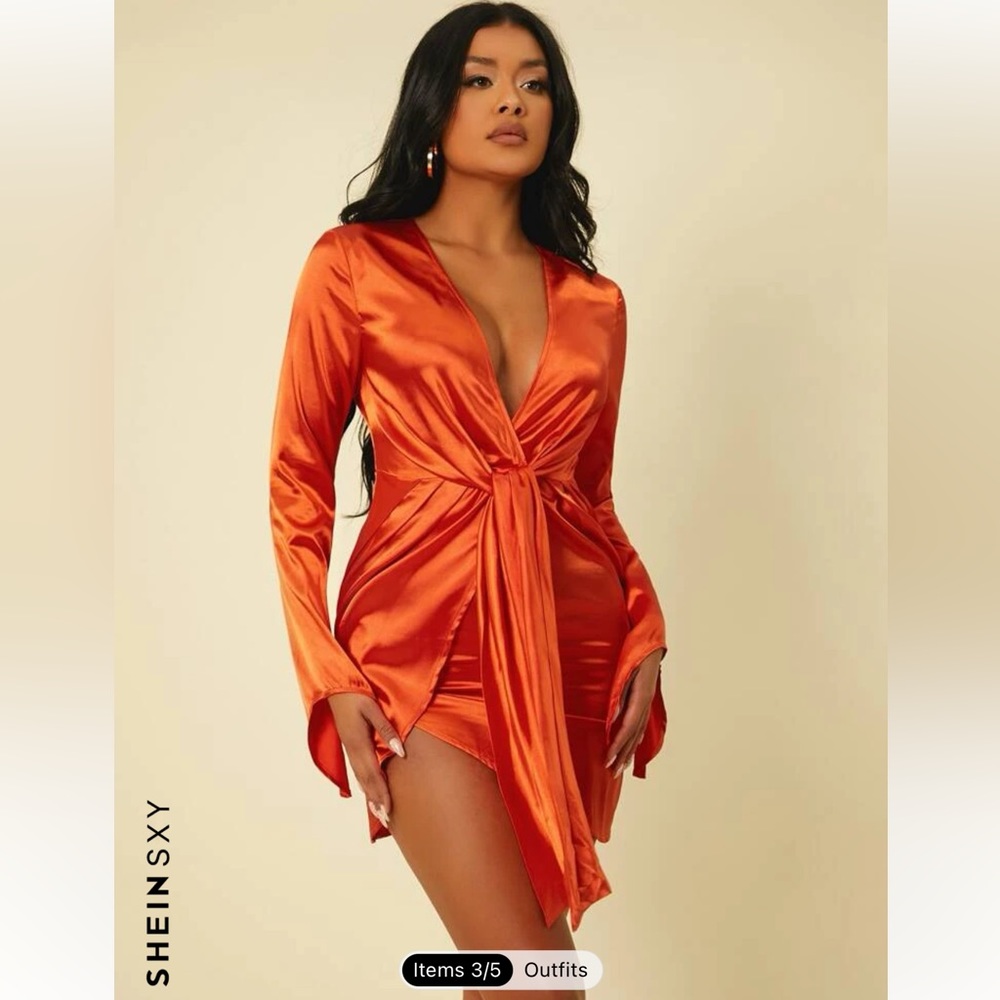 ✨Split Cuff Strap Draped Wrap Dress